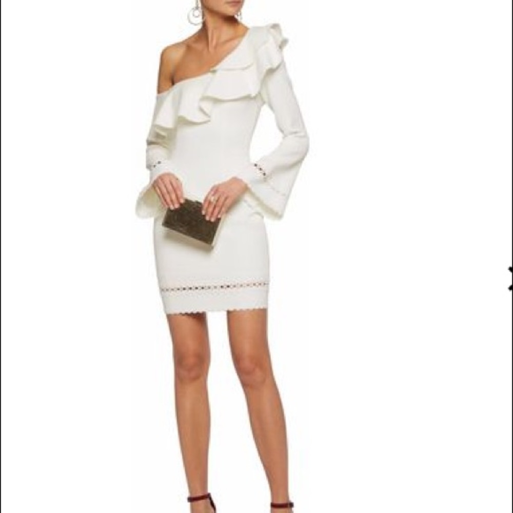 NICHOLAS One-shoulder cady mini dress, Sz 6